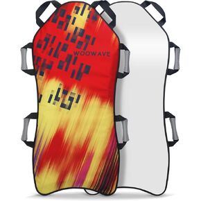 WOOWAVE 45"×18" Foldable Snow Sled，Fits 2 Children or 1 Adult，Ultra Portable, Strong and Durable, Sturdy Fabric Stitching, Handles with Steering，Kid's Winter Fun (Yellow-45 Foldable Extra Cushion) in Kuwait