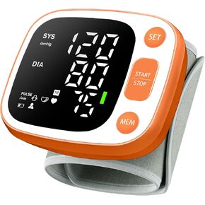 Oklar Blood Pressure Monitors for Home Use Rechargeable Wrist Digital BP Machine Cuff with LED Backlit Display, Voice Broadcast, 240 Memory Storage for 2 Users with Carrying Case, Grey in Kuwait