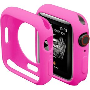 Slim Bumper Case Compatible with Apple Watch, Soft Silicone TPU Protective Cover, Rugged Frame with Open Screen Design Protector for iWatch Series SE/6/5/4, 44mm Black in Saudi Arabia