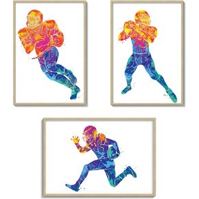 لوحات فنية جدارية لكرة القدم من Summit Designs - ملصقات - ديكور الغرفة، ديكور حائط رياضي - ملصق، غرفة نوم ذات طابع خاص - مجموعة من 4 مطبوعات غير مؤطرة (8 × 10) in Kuwait