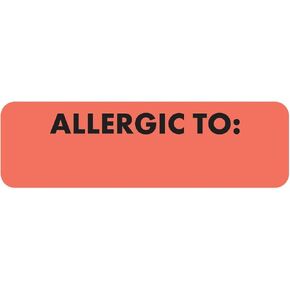 ملصق مخطط تنبيه الحساسية 1-1/2 بوصة × 7/8 بوصة أحمر فلوري أشياء الطبيب لاصق دائم مخطط طبي علم 250 ملصق/صندوق in Kuwait