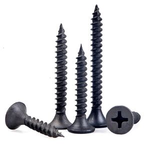 #6x2in Drywall Screws, Phillips Self Tapping Countersunk Head, Black Phosphate, Fine-Thread, Grade 8.8 High-Strength Wood Screws for Construction and Carpentry (120pcs) in Saudi Arabia