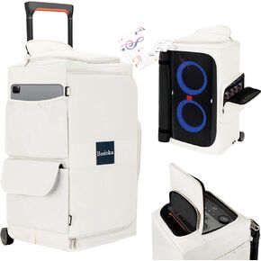 حافظة مكبر صوت متوافقة مع JBL PartyBox 310/320، حقيبة تخزين واقية شديدة التحمل مع جيوب ملحقة، بطانة مبطنة، غطاء مقاوم للغبار والخدش للسفر في الهواء الطلق، أبيض (الجراب فقط) in Kuwait