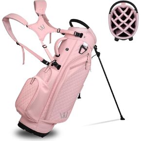 Luxury Womens Golf Bag, PU Leather Golf Stand Bag for Women/Ladies, 14-Way Full-Length Top Dividers, Ultra Lightweight, Large Pockets for Accessories in Saudi Arabia
