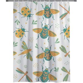 ستارة كشك دش على شكل ورقة شجر مع خطافات، ستارة دش صيفية مقاومة للماء جمالية، ستائر مصممة فاخرة للعطلات من القماش قابلة للغسل لإكسسوارات الحمام Rv Boho مقاس 48 × 72 بوصة in Kuwait