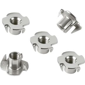 1/4" 5/16" 3/8" T-Nut,Zinc Plated Steel 4-Prong Tee Nut for Wood, Cabinetry, Rock Climbing Holds, Threaded Insert, Furniture 50Pcs in Kuwait