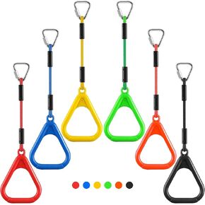 PELLOR Gymnastic Ring, Ninja Rings, Monkey Bars Adjustable Children's Home Gym Equipment, Pull Up Rings Sets for Workout Bodyweight Fitness Training in Kuwait
