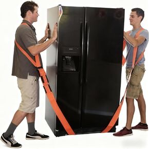 QISHENG - Adjutable Lifting Straps for 2 Movers - Move Furniture Easily and Safely - Perfect for Lifting and Moving Heavy Objects, Orange in Kuwait