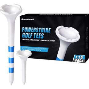 Golf Tees – 115 Pack, 3-1/4" & 1-1/2" Mixed Sizes, 4-Prong Low Resistance Design, Oversized Head, 3-Line Height Marking System, Strong Plastic Golf Tees in Kuwait