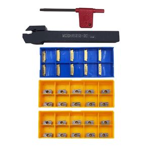 1/2inch Grooving Tool Holder MGEHR1212-2 with 10pcs MGMN200-G Grooving Inserts + 20pcs APMT1135PDER Indexable Face Milling Inserts in Kuwait