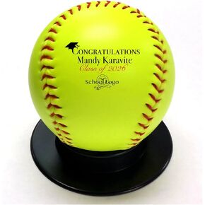 Custom Softball Graduation Gift Personalized with Name & School Logo for Him, Her, Graduate | Congratulations for Middle, High School, or College in Kuwait