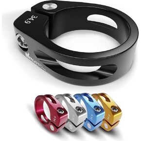 مشبك مقعد الدراجة - طوق عمود المقعد خفيف الوزن 20 جم (31.8 مم / 34.9 مم) - ألومنيوم CNC 7075 - مشبك قفل مقعد الدراجة المؤكسد المضاد للصدأ لMTB والطرق والحصى (أسود، 31.8) in Kuwait