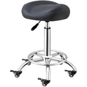 Saddle Stool Ergonomic Saddle Chair Rolling Saddle Stool with Wheels Adjustable Hydraulic Stool with Wheels Suitable for Offices Studios Use (Brown) in Kuwait