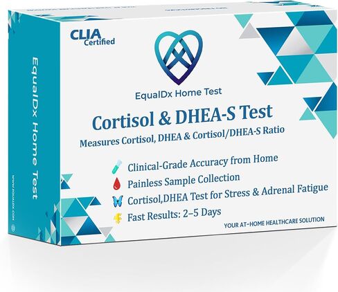 اختبار الكورتيزول وDHEA-S – اختبار الكورتيزول في المنزل للإجهاد وتعب الغدة الكظرية | قياس نسبة الهرمونات لتوازن النوم والتعافي | دقة من الدرجة السريرية | مجموعة غير مؤلمة in Saudi Arabia