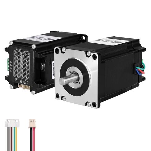 Nema 23 Closed Loop Stepper Motor with Integrated Closed Loop Stepper Driver 1.8‌°‌ 2 Phase High Torque 1.1Nm(155.77oz·in) Bipolar 4.0A 0.45Ω 73mm Cable 0.3M for CNC Mill Lathe in Kuwait