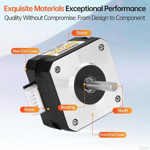 5Pack Nema 17 Stepper Motor 2 Phase 1.8‌°‌ 0.26Nm(36.82oz·in) High Torque Bipolar 26mm 1.1Ω 2.0A 4-Wire Shaft 24mm φ5mm 42 Stepper Motor Cable 1M for 3D Printer DIY Robot CNC Machine in Kuwait