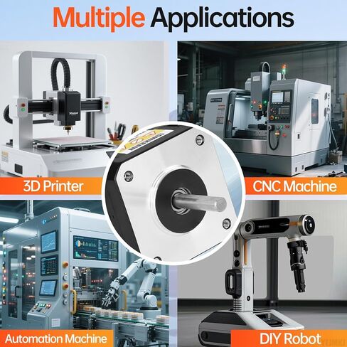 5Pack Nema 17 Stepper Motor 2 Phase 1.8‌°‌ 0.26Nm(36.82oz·in) High Torque Bipolar 26mm 1.1Ω 2.0A 4-Wire Shaft 24mm φ5mm 42 Stepper Motor Cable 1M for 3D Printer DIY Robot CNC Machine in Kuwait