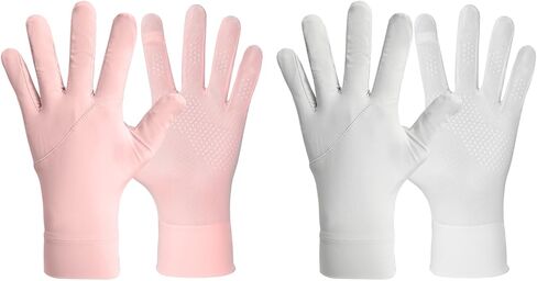 Driving Gloves Women, UV Gloves, UV Hand Protection Gloves, Breathable Driving Womens, Thin Fingerless, Thin Spf Light Sun Protection, Tennis Hiking Silk Cooling for Women, Men - 2 Pairs in Kuwait