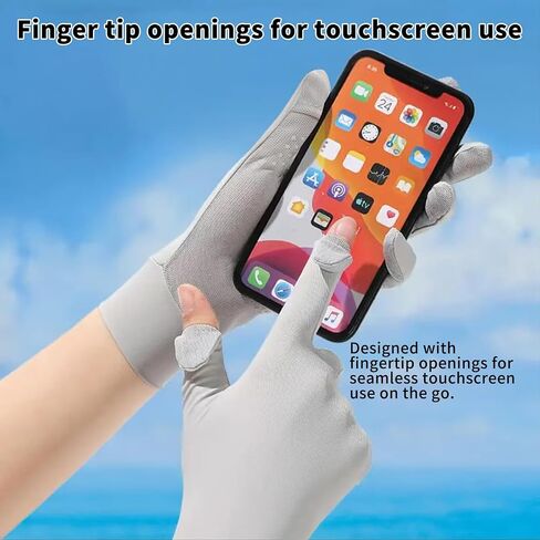 Driving Gloves Women, UV Gloves, UV Hand Protection Gloves, Breathable Driving Womens, Thin Fingerless, Thin Spf Light Sun Protection, Tennis Hiking Silk Cooling for Women, Men - 2 Pairs in Kuwait