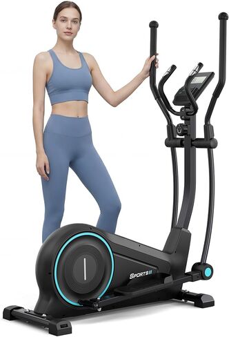 Dripex Elliptical Exercise Machine, Hyper-Quiet Magnetic Elliptical Machine for Home, Elliptical Training Machines with 16 Levels Resistance, 17.64LBS Flywheel, Pulse Sensor, 15.3" Stride in Kuwait