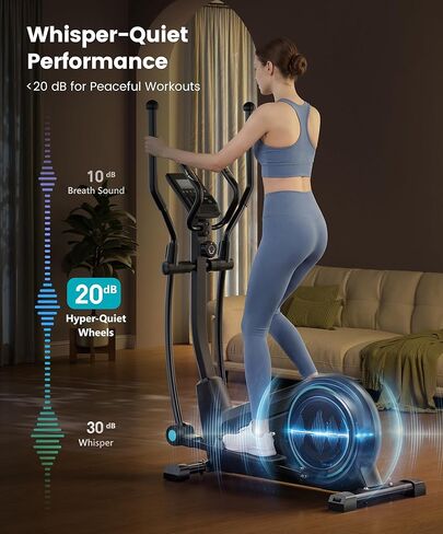 Dripex Elliptical Exercise Machine, Hyper-Quiet Magnetic Elliptical Machine for Home, Elliptical Training Machines with 16 Levels Resistance, 17.64LBS Flywheel, Pulse Sensor, 15.3" Stride in Kuwait