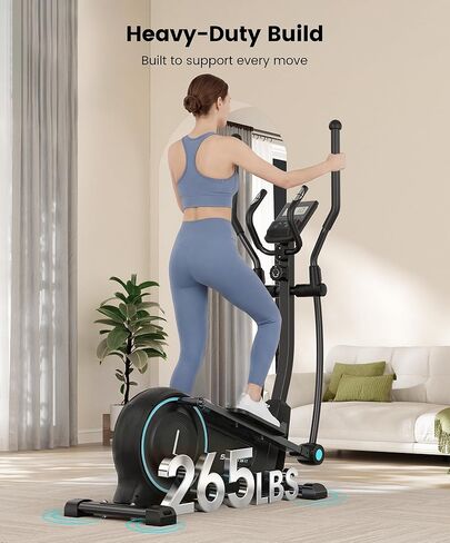 Dripex Elliptical Exercise Machine, Hyper-Quiet Magnetic Elliptical Machine for Home, Elliptical Training Machines with 16 Levels Resistance, 17.64LBS Flywheel, Pulse Sensor, 15.3" Stride in Kuwait