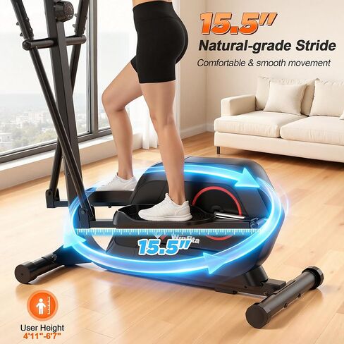 Elliptical Exercise Machine for Home Use, Elliptical Machine with Hyper-Quiet Magnetic Drive System, 14-Level Resistance Adjustment, 15.5IN Stride, 300LBS Weight Capacity, Tablet Holder in Saudi Arabia