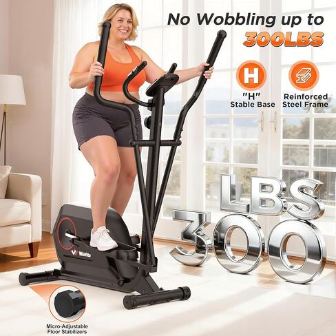 Elliptical Exercise Machine for Home Use, Elliptical Machine with Hyper-Quiet Magnetic Drive System, 14-Level Resistance Adjustment, 15.5IN Stride, 300LBS Weight Capacity, Tablet Holder in Saudi Arabia