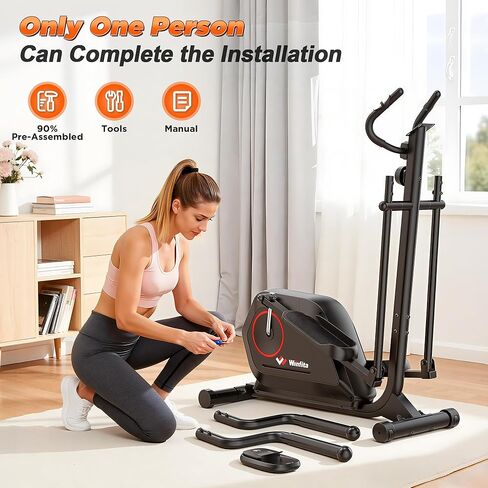 Elliptical Exercise Machine for Home Use, Elliptical Machine with Hyper-Quiet Magnetic Drive System, 14-Level Resistance Adjustment, 15.5IN Stride, 300LBS Weight Capacity, Tablet Holder in Saudi Arabia