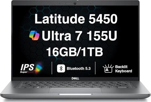 Dell Latitude 5450 AI Powered Laptop 14.0 "عرض IPS FHD (Intel Core Ultra 7 155u ، 16GB DDR5 ، 1TB M. in Kuwait