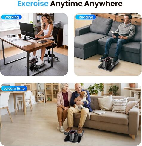 جهاز تمرين بيضاوي الشكل تحت المكتب من AXV، جهاز تمرين الساق البيضاوي الكهربائي كما يظهر على التلفاز، آلات تدريب أثناء الجلوس لكبار السن في المنزل، محمول، هادئ، مع جهاز تحكم عن بعد in Kuwait