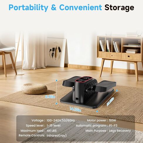 جهاز تمرين بيضاوي الشكل تحت المكتب من AXV، جهاز تمرين الساق البيضاوي الكهربائي كما يظهر على التلفاز، آلات تدريب أثناء الجلوس لكبار السن في المنزل، محمول، هادئ، مع جهاز تحكم عن بعد in Kuwait