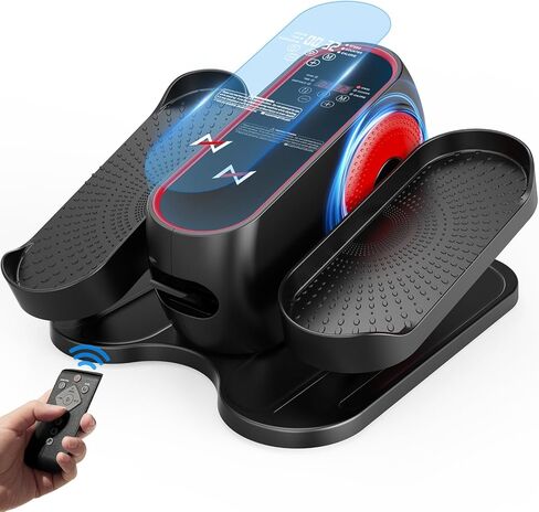 جهاز تمرين بيضاوي الشكل تحت المكتب من AXV، جهاز تمرين الساق البيضاوي الكهربائي كما يظهر على التلفاز، آلات تدريب أثناء الجلوس لكبار السن في المنزل، محمول، هادئ، مع جهاز تحكم عن بعد in Kuwait