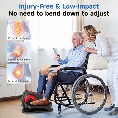 جهاز تمرين بيضاوي الشكل تحت المكتب من AXV، جهاز تمرين الساق البيضاوي الكهربائي كما يظهر على التلفاز، آلات تدريب أثناء الجلوس لكبار السن في المنزل، محمول، هادئ، مع جهاز تحكم عن بعد in Kuwait