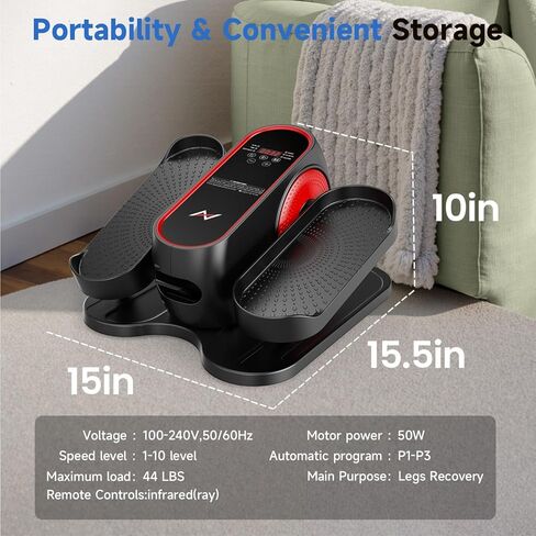 جهاز تمرين بيضاوي الشكل تحت المكتب من AXV، جهاز تمرين الساق البيضاوي الكهربائي كما يظهر على التلفاز، آلات تدريب أثناء الجلوس لكبار السن في المنزل، محمول، هادئ، مع جهاز تحكم عن بعد in Kuwait