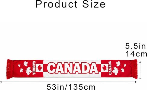 Canada Soccer Scarf Canadian Flag Satin Fan Scarf Red White 5.5 x 53 Inch Patriotic Football Supporter Accessory Game Day Stadium Tailgate Watch Party Canada Scarves in Kuwait