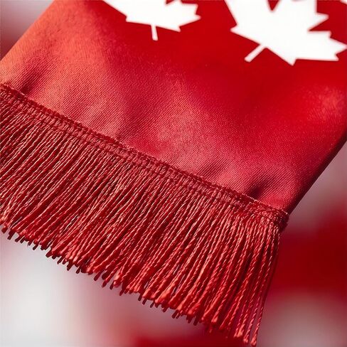 Canada Soccer Scarf Canadian Flag Satin Fan Scarf Red White 5.5 x 53 Inch Patriotic Football Supporter Accessory Game Day Stadium Tailgate Watch Party Canada Scarves in Kuwait