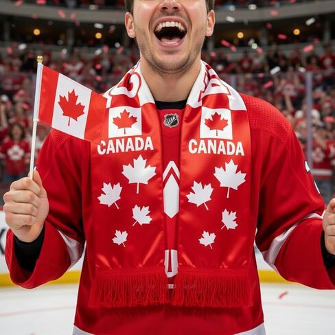 Canada Soccer Scarf Canadian Flag Satin Fan Scarf Red White 5.5 x 53 Inch Patriotic Football Supporter Accessory Game Day Stadium Tailgate Watch Party Canada Scarves in Kuwait