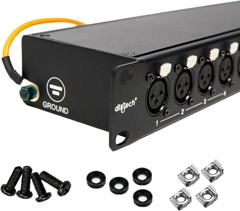 16 منفذ XLR Patchbay - لوحة ثعبان صوتية متوازنة مع موصلات XLR ذات وجهين، هيكل معدني مثبت على حامل، ومسامير تثبيت متضمنة - الاستوديو، والصوت المباشر والبث in Saudi Arabia