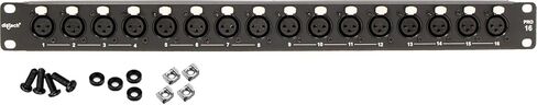 16 منفذ XLR Patchbay - لوحة ثعبان صوتية متوازنة مع موصلات XLR ذات وجهين، هيكل معدني مثبت على حامل، ومسامير تثبيت متضمنة - الاستوديو، والصوت المباشر والبث in Saudi Arabia