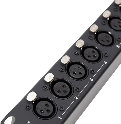 16 منفذ XLR Patchbay - لوحة ثعبان صوتية متوازنة مع موصلات XLR ذات وجهين، هيكل معدني مثبت على حامل، ومسامير تثبيت متضمنة - الاستوديو، والصوت المباشر والبث in Saudi Arabia