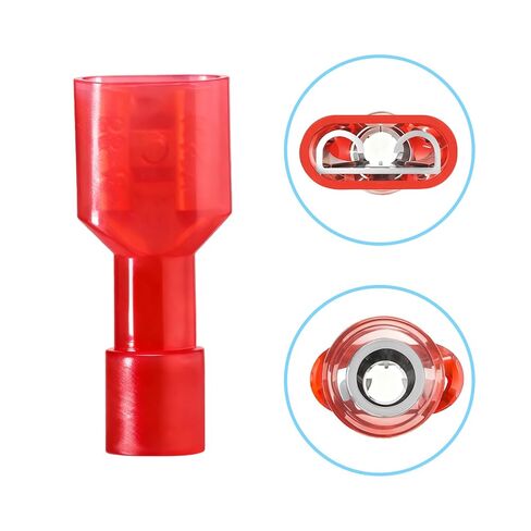 60PCS Female Spade Connector Kit, Nylon Spade & Terminal Connectors for 12-10, 16-14, 22-16 AWG Wire, Quick Disconnect Fully Insulated Crimp Terminals for Auto, Speaker, and Stereo Wiring in Kuwait