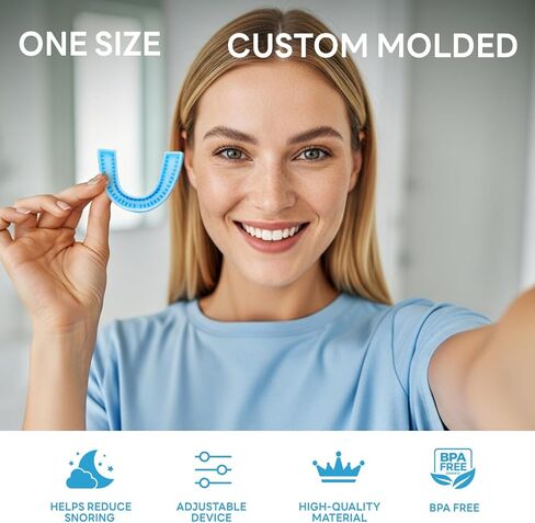 Anti Snore Mouthpiece: FDA Cleared Snoring Mourth Guard for Adults – Helps Reduce Snoring During Sleep for Men and Women – Easy to Use & Reusable (Lightblue) in Saudi Arabia