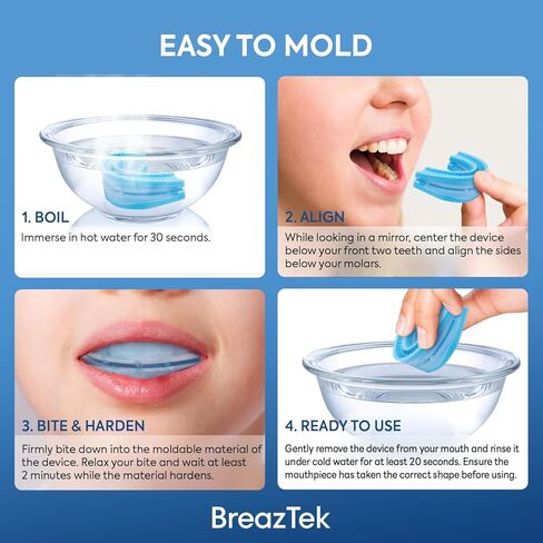 Anti Snore Mouthpiece: FDA Cleared Snoring Mourth Guard for Adults – Helps Reduce Snoring During Sleep for Men and Women – Easy to Use & Reusable (Lightblue) in Saudi Arabia