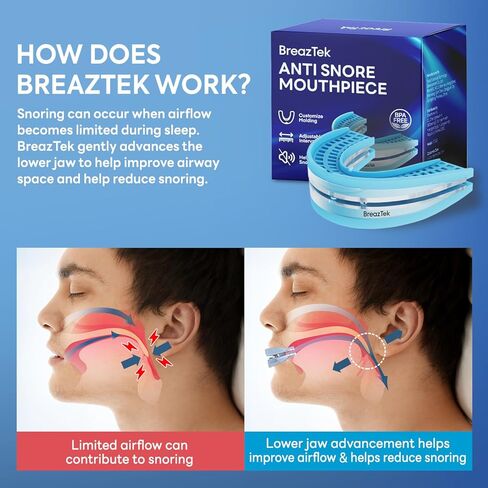 Anti Snore Mouthpiece: FDA Cleared Snoring Mourth Guard for Adults – Helps Reduce Snoring During Sleep for Men and Women – Easy to Use & Reusable (Lightblue) in Saudi Arabia