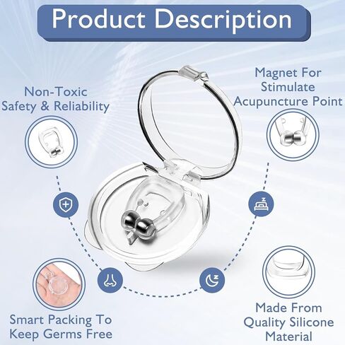 موسعات الأنف للنوم، مشبك مضاد للأنف لضمان النوم العميق، مشبك الأنف للشخير، مغناطيس الأنف لشريط التنفس، أجهزة فعالة لمكافحة الشخير (أبيض و8 قطع) in Kuwait