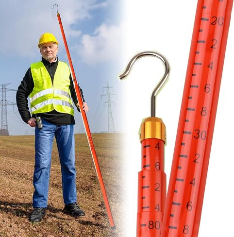 Retractable Height Measuring Rod, 59ft High Voltage Measuring Stick for Electrical and Telecom Use, Lightweight Flame Retardant Tool (Orange, 1800cm) in Saudi Arabia