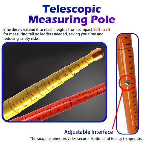 Adjustable Insulated Telescopic Measuring Stick Tool - Height Rod with Carrying Bag for Accurate Measurements - Ideal for Construction, Landscaping, and DIY Projects,6mx3 pcs in Saudi Arabia