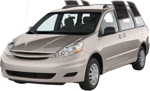 Precut Windows Tint Film All Sides Cars Sun Blocking Protection Privacy Anti Shatter Glass 2 Ply Film Any Tint Shade kit for Toyota Sienna 2004-2010 in Kuwait