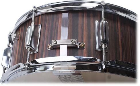 طبلة GRIFFIN Snare Drum - 14 بوصة × 5.5 بوصة (إصدار PoplarPro) غلاف خشبي مع PVC هيكوري أسود، رأس مطلي، غطاء كمين، مفتاح و8 عروات ضبط in Saudi Arabia